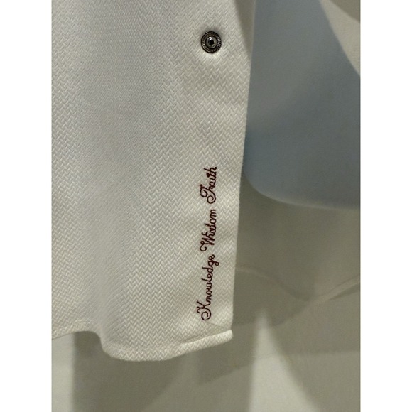 Robert‎ Graham Shirt Button XXL White Herringbone Paisley Blue Contrast Cuff - Picture 7 of 12